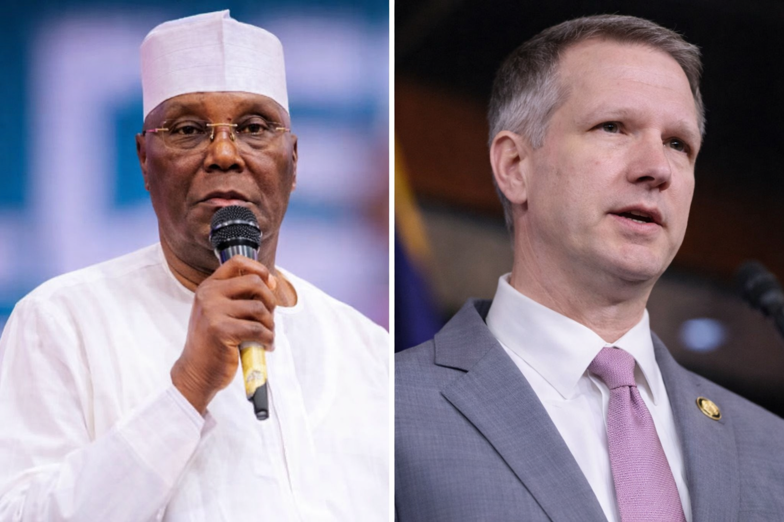  Former Vice President Atiku Abubakar. and US lawmaker, Riley Moore